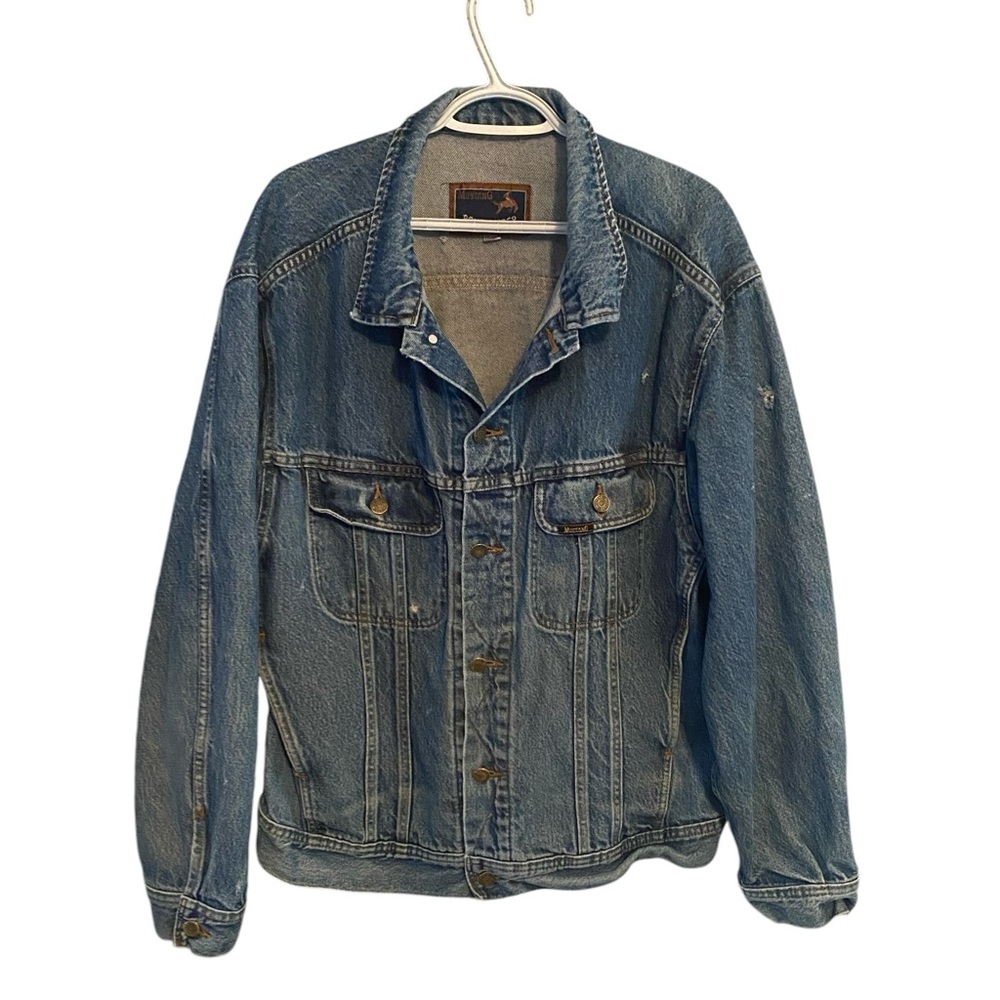 Vintage Mustang Roughrider Distressed Jean Jacket 2XL